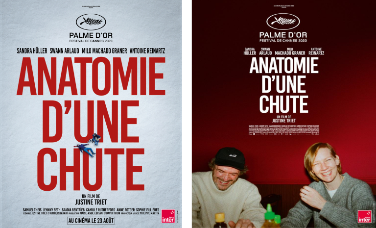 Les deux affiches officielles du film Anatomie d'une chute